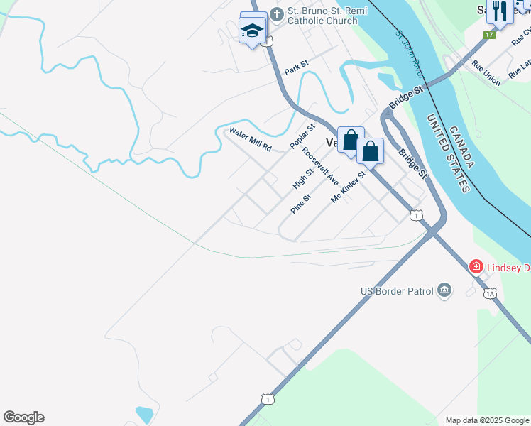 map of restaurants, bars, coffee shops, grocery stores, and more near 168 High Street in Van Buren