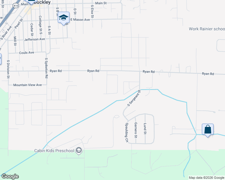map of restaurants, bars, coffee shops, grocery stores, and more near 1435 Ryan Road in Buckley
