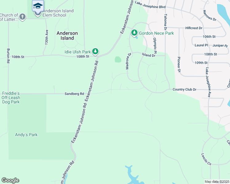map of restaurants, bars, coffee shops, grocery stores, and more near 12208 Sound Drive in Anderson Island