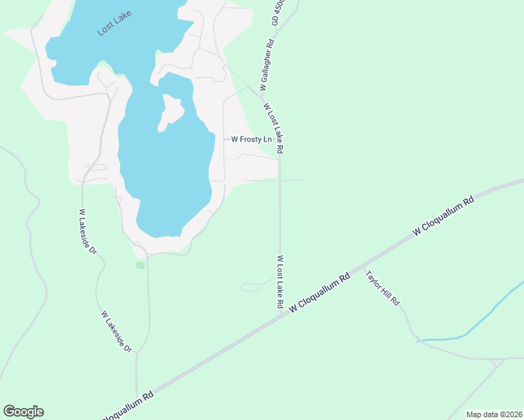 map of restaurants, bars, coffee shops, grocery stores, and more near 253 West Lost Lake Road in Shelton