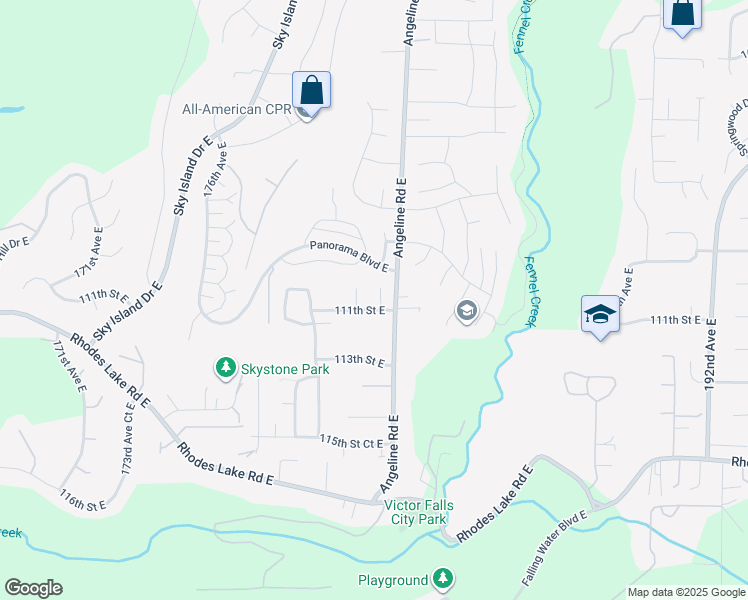 map of restaurants, bars, coffee shops, grocery stores, and more near 11024 181st Avenue Court East in Bonney Lake