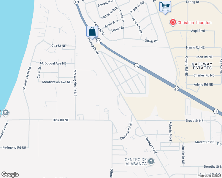 map of restaurants, bars, coffee shops, grocery stores, and more near 4768 Airway Drive Northeast in Moses Lake