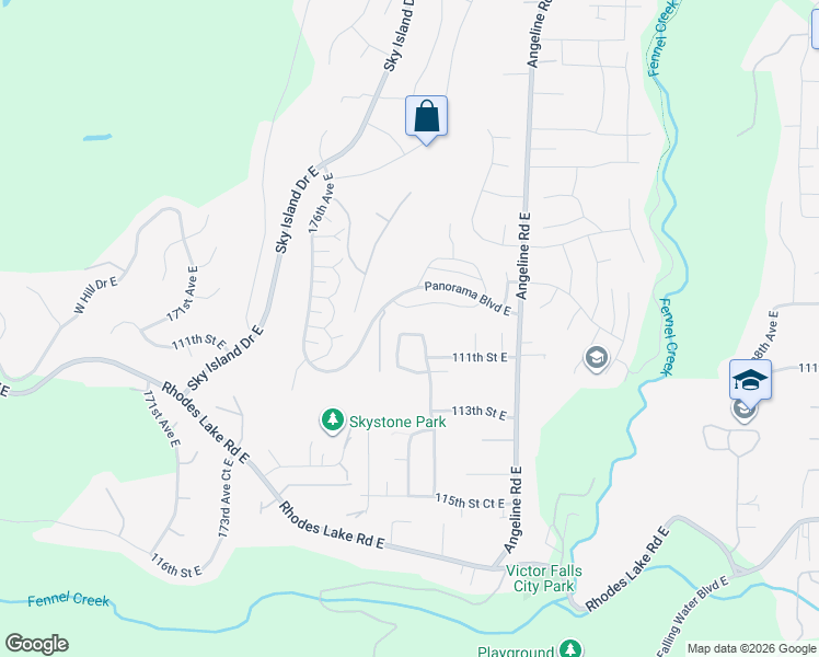 map of restaurants, bars, coffee shops, grocery stores, and more near 17813 110th Place East in Bonney Lake