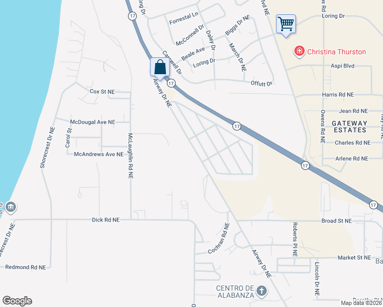 map of restaurants, bars, coffee shops, grocery stores, and more near 4768 Airway Drive Northeast in Moses Lake