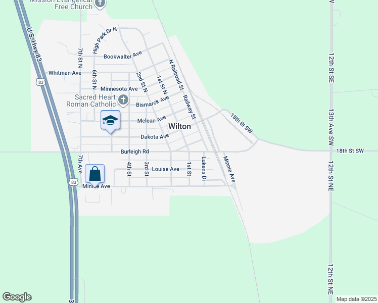 map of restaurants, bars, coffee shops, grocery stores, and more near 101 Burleigh Road in Wilton
