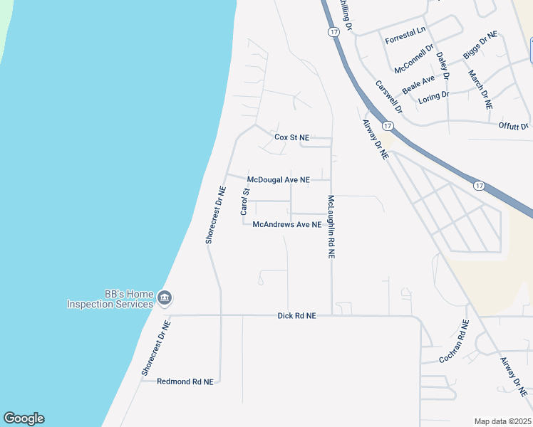 map of restaurants, bars, coffee shops, grocery stores, and more near 7609 McBeth Lane Northeast in Moses Lake