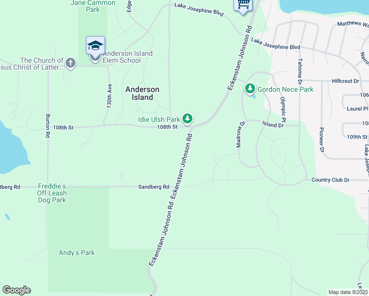 map of restaurants, bars, coffee shops, grocery stores, and more near 11015 Eckenstam Johnson Rd in Anderson Island