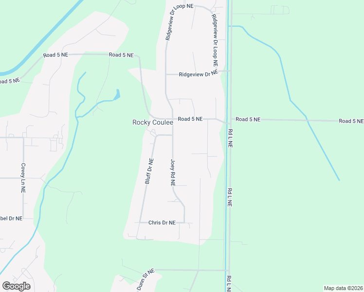 map of restaurants, bars, coffee shops, grocery stores, and more near 4865 Joey Road Northeast in Moses Lake