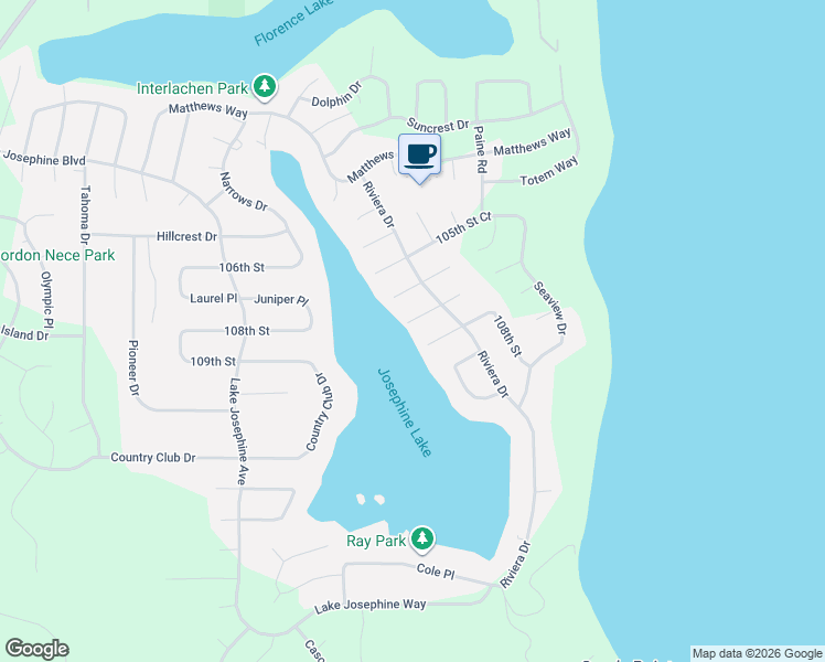 map of restaurants, bars, coffee shops, grocery stores, and more near 10707 Trout Place West in Anderson Island