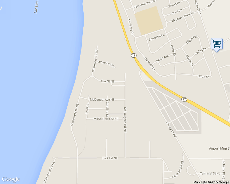 map of restaurants, bars, coffee shops, grocery stores, and more near 7669 McBee Street Northeast in Moses Lake