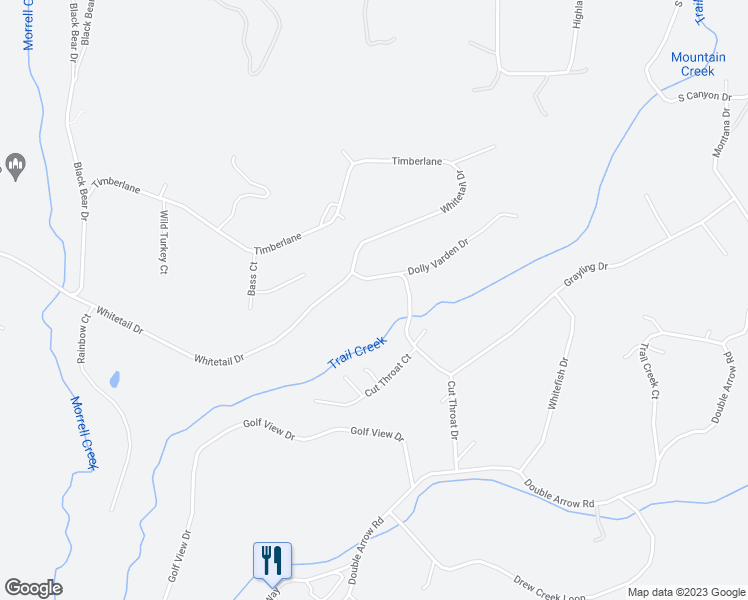 map of restaurants, bars, coffee shops, grocery stores, and more near 125 Dolly Varden Drive in Seeley Lake