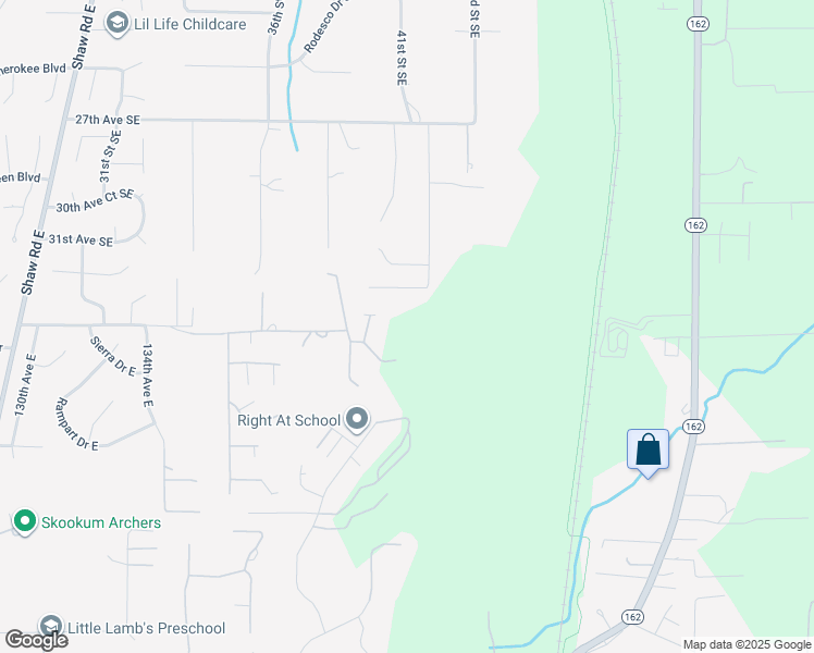 map of restaurants, bars, coffee shops, grocery stores, and more near 10517 140th Avenue Court East in Puyallup
