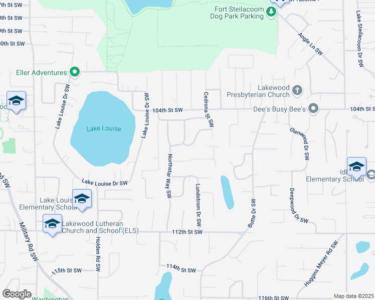 map of restaurants, bars, coffee shops, grocery stores, and more near 9222 Westview Drive Southwest in Lakewood