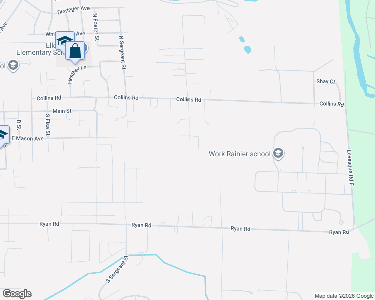 map of restaurants, bars, coffee shops, grocery stores, and more near 1829 East Mason Avenue in Buckley