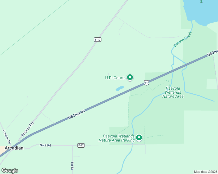 map of restaurants, bars, coffee shops, grocery stores, and more near Gorton Road in Houghton County