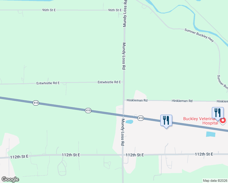map of restaurants, bars, coffee shops, grocery stores, and more near 27716 Entwhistle Road East in Buckley