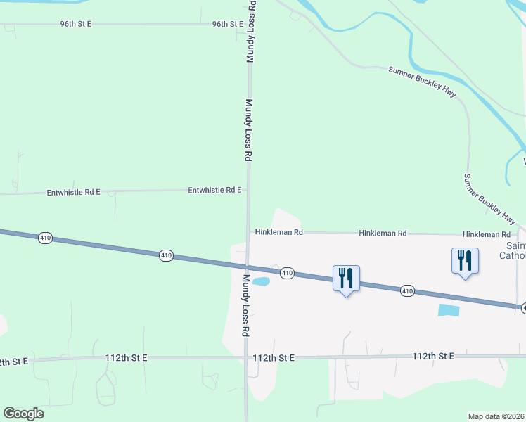 map of restaurants, bars, coffee shops, grocery stores, and more near 27805 Hinkleman Road East in Buckley