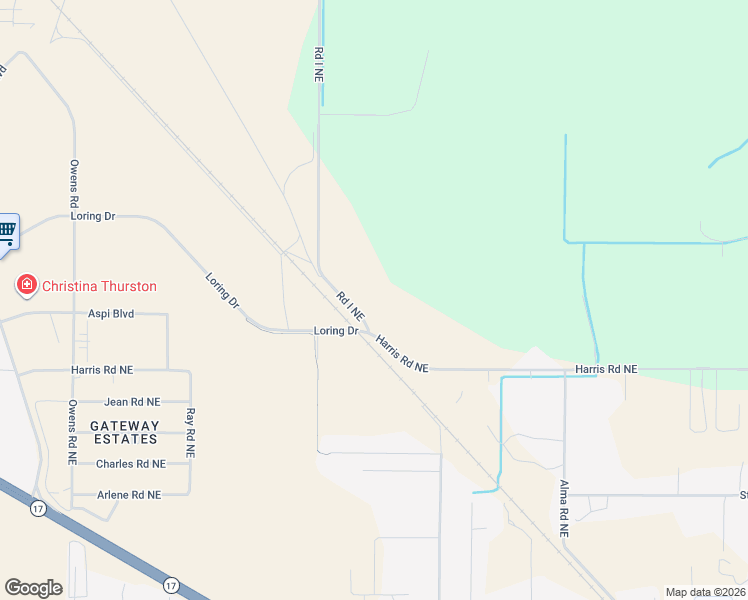 map of restaurants, bars, coffee shops, grocery stores, and more near 9160 Harris Road Northeast in Moses Lake