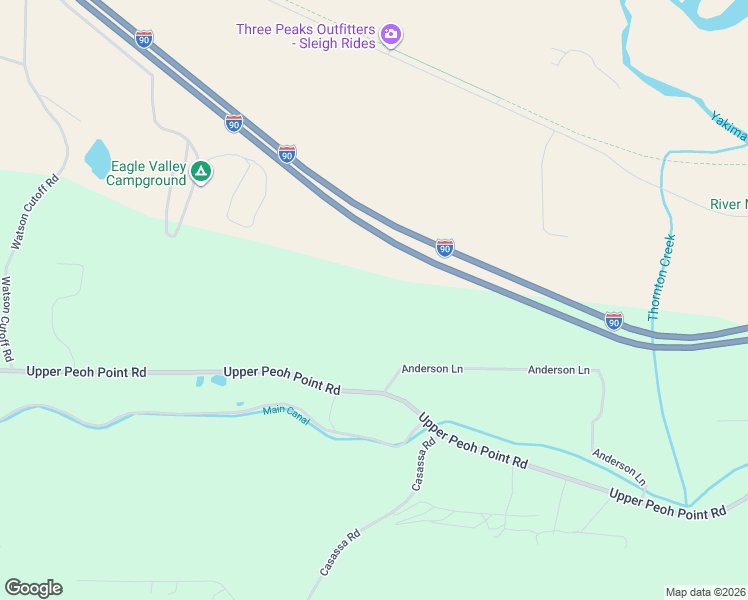 map of restaurants, bars, coffee shops, grocery stores, and more near 6821 Upper Peoh Point Road in Cle Elum
