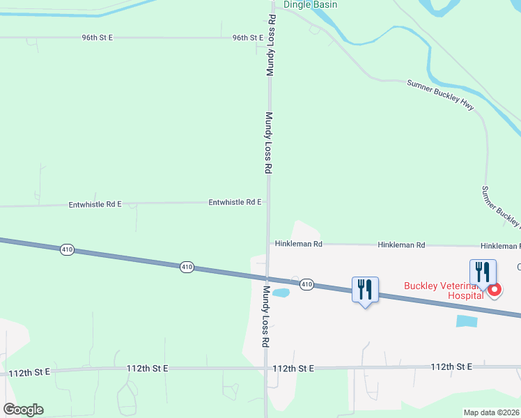 map of restaurants, bars, coffee shops, grocery stores, and more near 27716 Entwhistle Road East in Buckley