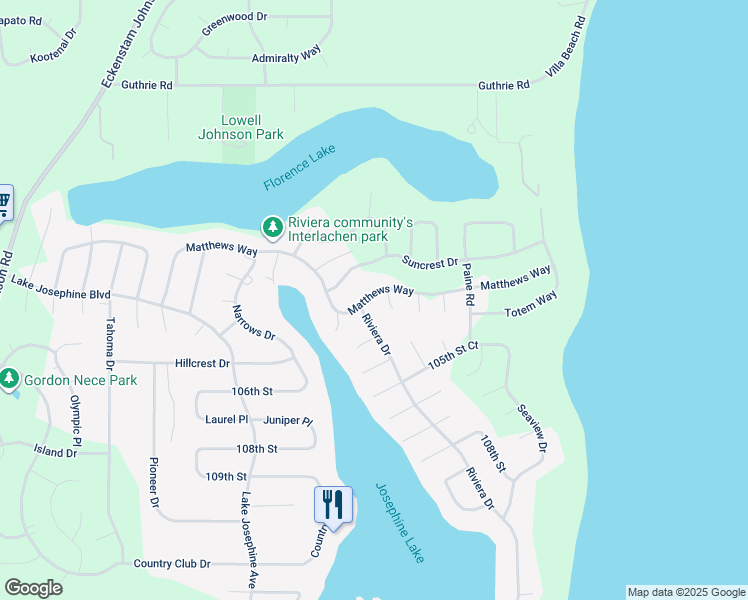 map of restaurants, bars, coffee shops, grocery stores, and more near in Anderson Island