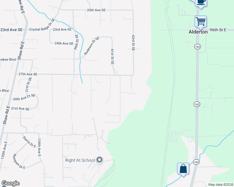 map of restaurants, bars, coffee shops, grocery stores, and more near 2816 41st Street Southeast in Puyallup