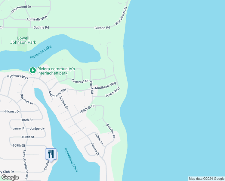 map of restaurants, bars, coffee shops, grocery stores, and more near 10126 Totem Way in Anderson Island