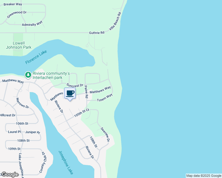 map of restaurants, bars, coffee shops, grocery stores, and more near 10126 Totem Way in Anderson Island