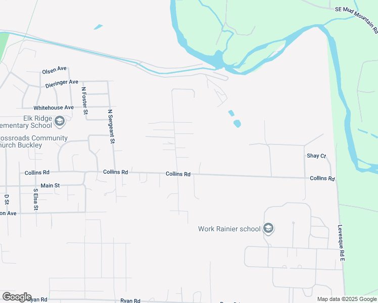 map of restaurants, bars, coffee shops, grocery stores, and more near 290 North McNeely Street in Buckley