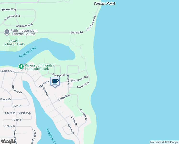 map of restaurants, bars, coffee shops, grocery stores, and more near 10126 Totem Way in Anderson Island