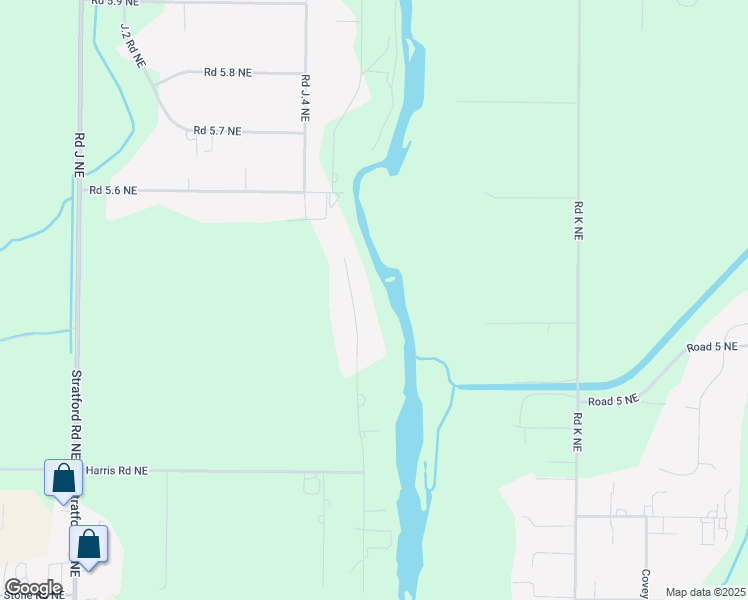 map of restaurants, bars, coffee shops, grocery stores, and more near 5407 Viking Road Northeast in Moses Lake