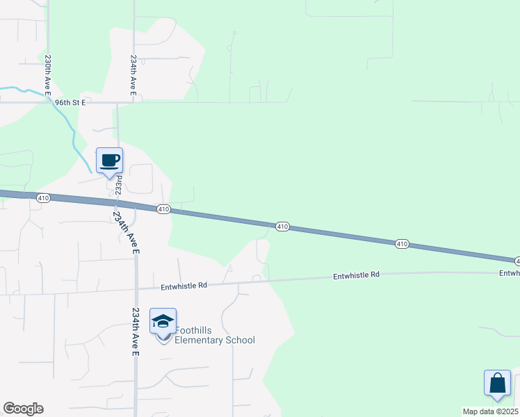 map of restaurants, bars, coffee shops, grocery stores, and more near 24015 Washington 410 in Buckley