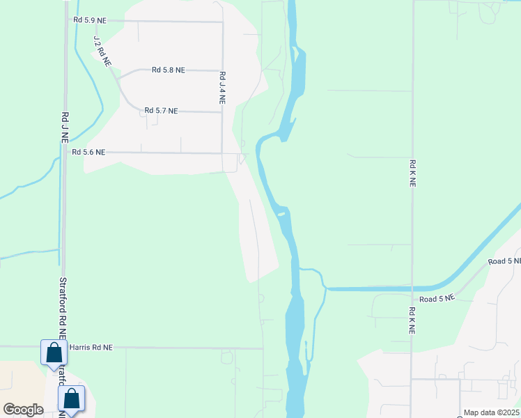map of restaurants, bars, coffee shops, grocery stores, and more near 5407 Viking Road Northeast in Moses Lake