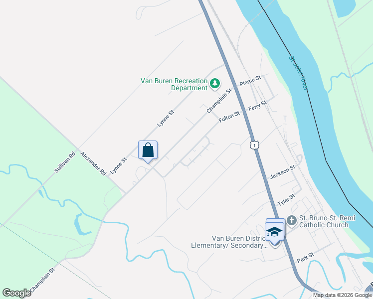 map of restaurants, bars, coffee shops, grocery stores, and more near 164 Fulton Street in Van Buren