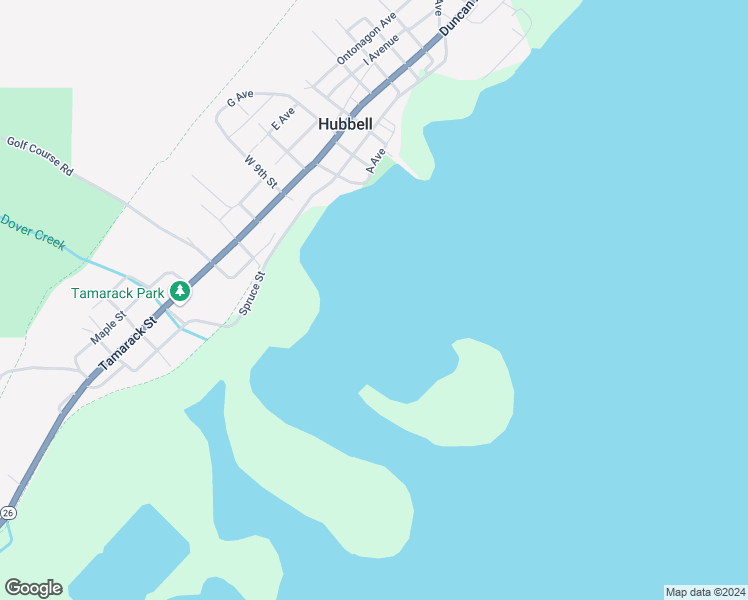 map of restaurants, bars, coffee shops, grocery stores, and more near in Hubbell