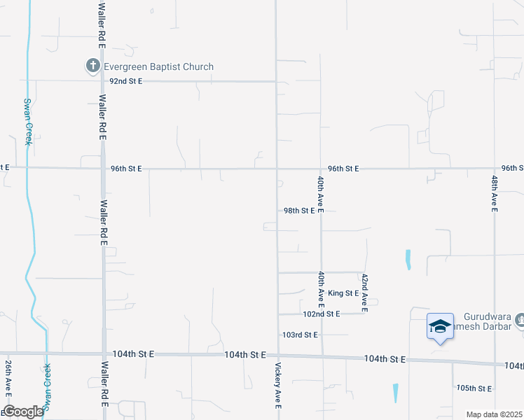 map of restaurants, bars, coffee shops, grocery stores, and more near 9808 Vickery Avenue East in Tacoma