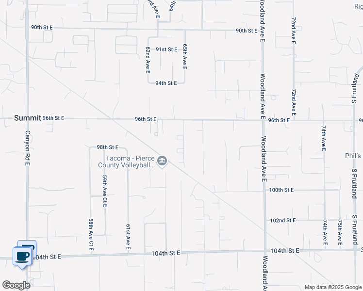 map of restaurants, bars, coffee shops, grocery stores, and more near 6 64th Avct East in Puyallup