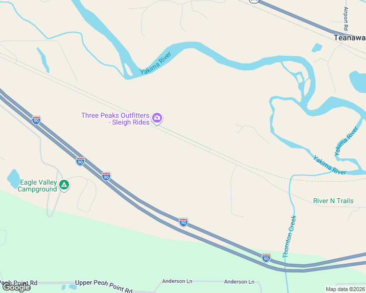map of restaurants, bars, coffee shops, grocery stores, and more near 6229-6643 Lower Peoh Point Road in Cle Elum