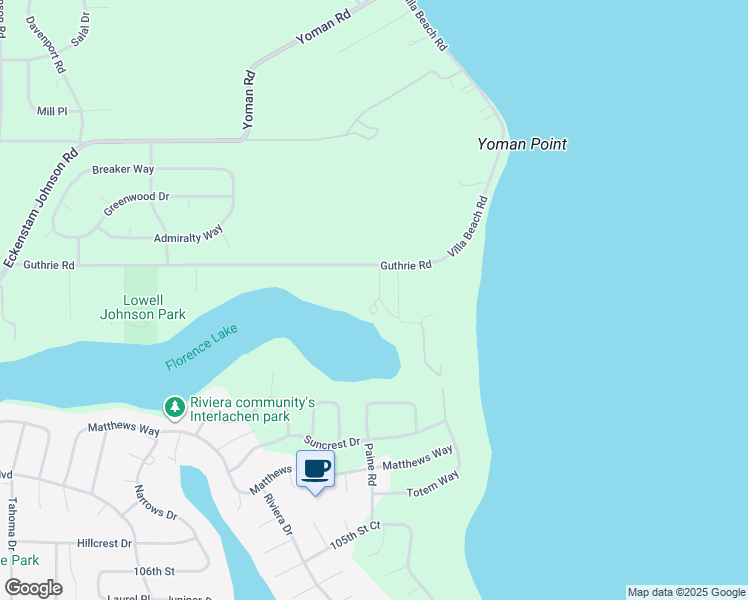 map of restaurants, bars, coffee shops, grocery stores, and more near 10518 Guthrie Road in Anderson Island