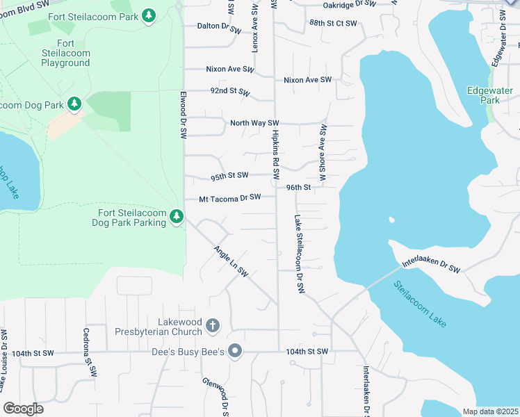 map of restaurants, bars, coffee shops, grocery stores, and more near 8323 97th Street Southwest in Lakewood