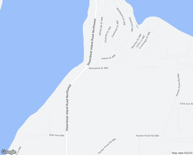 map of restaurants, bars, coffee shops, grocery stores, and more near 9552 Steamboat Island Road Northwest in Olympia