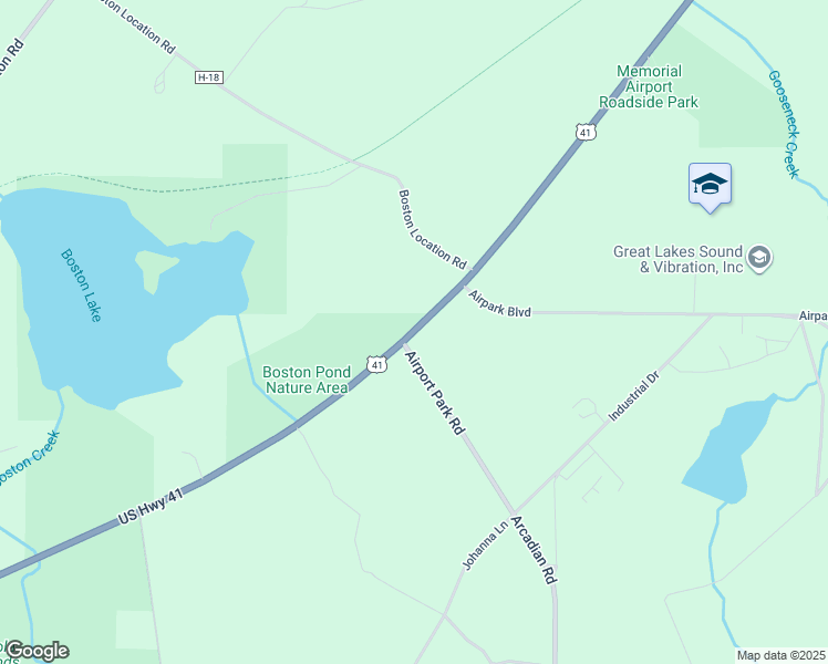 map of restaurants, bars, coffee shops, grocery stores, and more near U.S. 41 in Houghton County