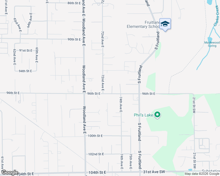 map of restaurants, bars, coffee shops, grocery stores, and more near 9512 73rd Avenue East in Puyallup