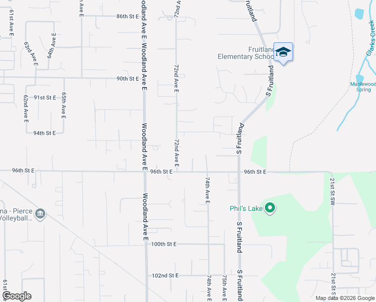map of restaurants, bars, coffee shops, grocery stores, and more near 9512 73rd Avenue East in Puyallup