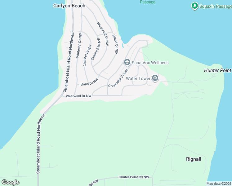 map of restaurants, bars, coffee shops, grocery stores, and more near 2532 Crestridge Drive Northwest in Olympia