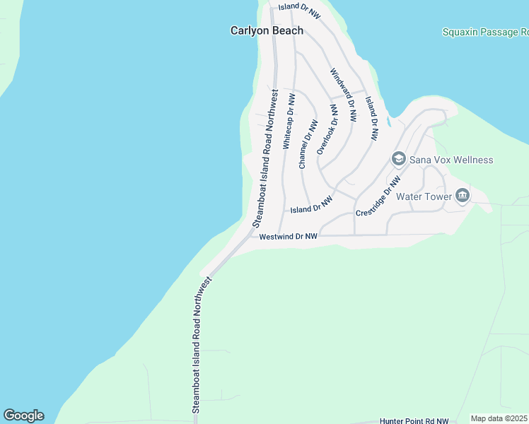 map of restaurants, bars, coffee shops, grocery stores, and more near 9702 Steamboat Island Road Northwest in Olympia