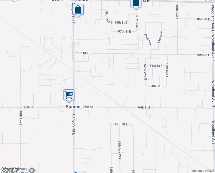 map of restaurants, bars, coffee shops, grocery stores, and more near 9417 Pipeline Road East in Puyallup