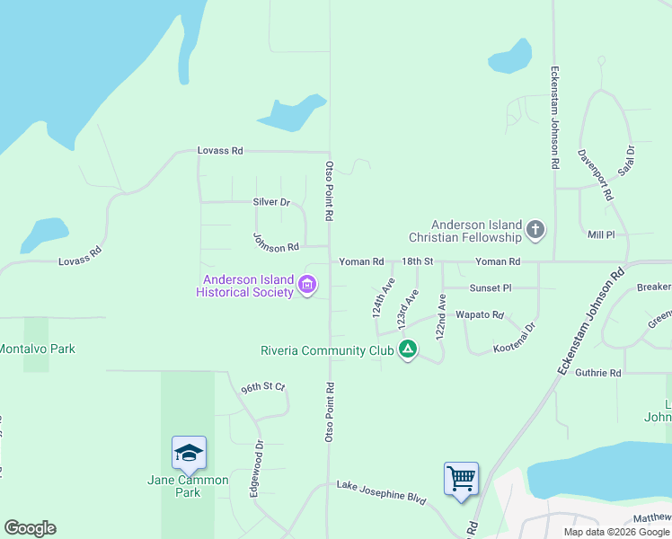 map of restaurants, bars, coffee shops, grocery stores, and more near 12514 Yoman Rd in Anderson Island
