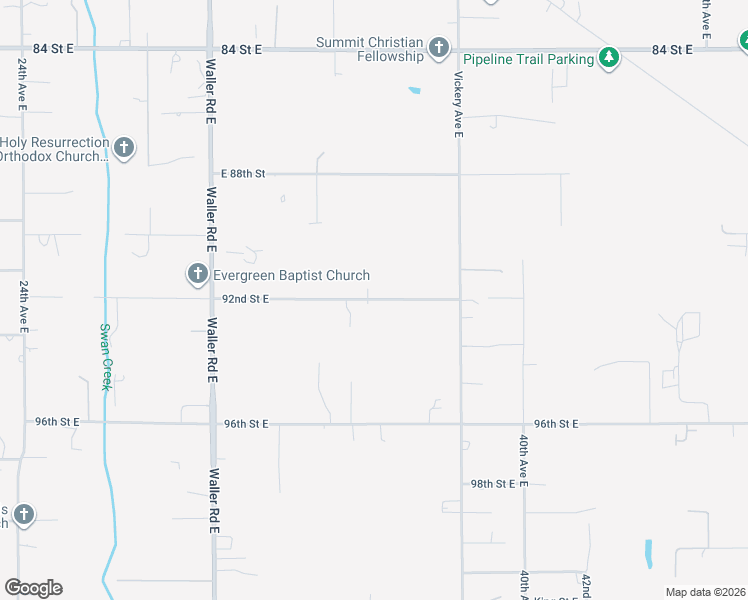 map of restaurants, bars, coffee shops, grocery stores, and more near 3502 92nd Street East in Tacoma