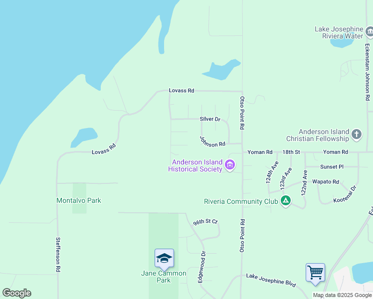 map of restaurants, bars, coffee shops, grocery stores, and more near 12908 91st Street Court in Anderson Island